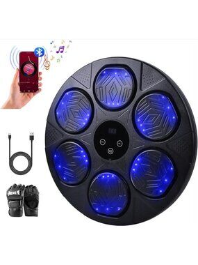 renZEC Music Boxing Machine LED Smart Bluetooth Boxing Trainer Boxing Gloves